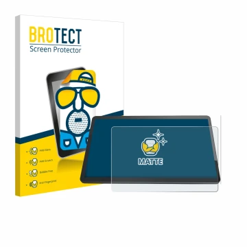 Parte frontal de un envase de producto con el logotipo de la marca BROTECT. Al lado se muestra el dispositivo Elo TouchSystems