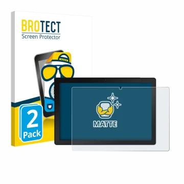 Parte frontal de un envase de producto con el logotipo de la marca BROTECT. Al lado se muestra el dispositivo MUISOO A10 10.1