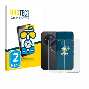 Parte frontal de un envase de producto con el logotipo de la marca BROTECT. Al lado se muestra el dispositivo TCL NXTPAPER 60 