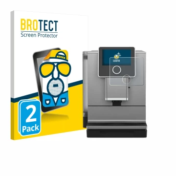 Parte frontal de un envase de producto con el logotipo de la marca BROTECT. Al lado se muestra el dispositivo Nivona NICR 970 