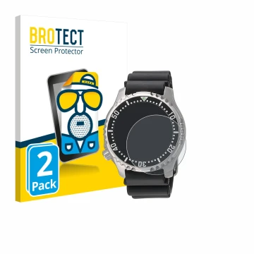 Parte frontal de un envase de producto con el logotipo de la marca BROTECT. Al lado se muestra el dispositivo Citizen NY0040 c