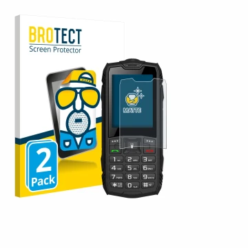 Parte frontal de un envase de producto con el logotipo de la marca BROTECT. Al lado se muestra el dispositivo Hammer Rock con 