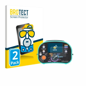 Parte frontal de un envase de producto con el logotipo de la marca BROTECT. Al lado se muestra el dispositivo Kewtech KT63DL c