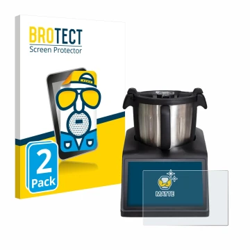 Parte frontal de un envase de producto con el logotipo de la marca BROTECT. Al lado se muestra el dispositivo Ufesa TotalChef 