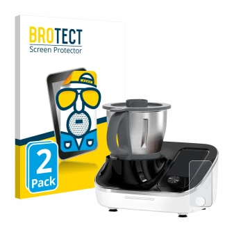 Parte frontal de un envase de producto con el logotipo de la marca BROTECT. Al lado se muestra el dispositivo TOKIT Omni Cook 