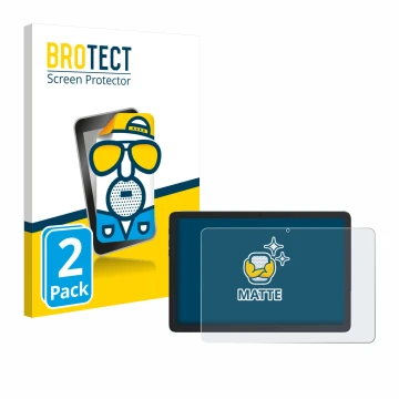 Parte frontal de un envase de producto con el logotipo de la marca BROTECT. Al lado se muestra el dispositivo Cubot Tab 65 10.