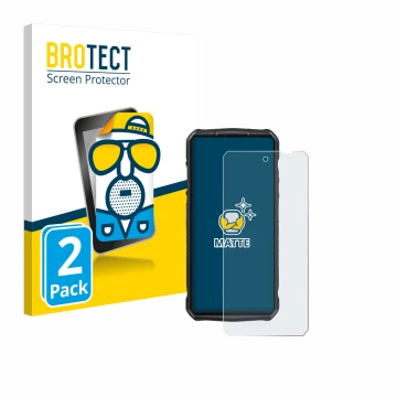 Parte frontal de un envase de producto con el logotipo de la marca BROTECT. Al lado se muestra el dispositivo Ulefone 29 pro c