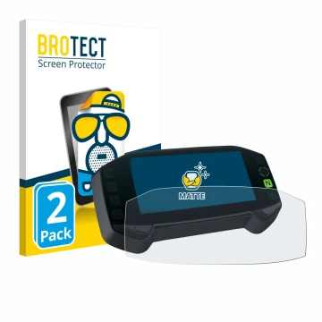 Parte frontal de un envase de producto con el logotipo de la marca BROTECT. Al lado se muestra el dispositivo Suzuki DR-Z4S 20
