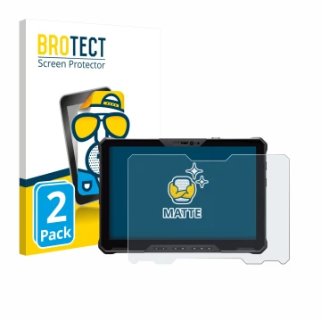 Parte frontal de un envase de producto con el logotipo de la marca BROTECT. Al lado se muestra el dispositivo Dell Pro Rugged 