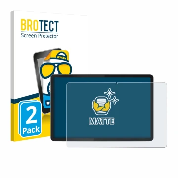 Parte frontal de un envase de producto con el logotipo de la marca BROTECT. Al lado se muestra el dispositivo Lenovo Tab K11 (