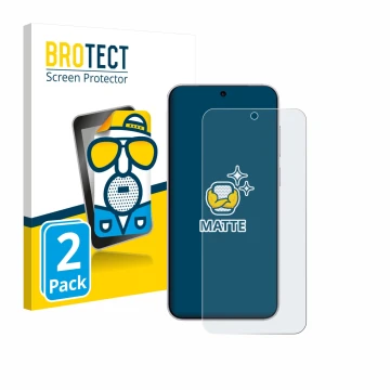 Parte frontal de un envase de producto con el logotipo de la marca BROTECT. Al lado se muestra el dispositivo Vivo X300 con su