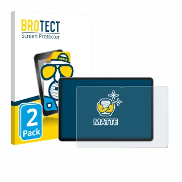 Parte frontal de un envase de producto con el logotipo de la marca BROTECT. Al lado se muestra el dispositivo Huawei MatePad 1
