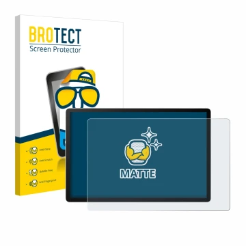 Parte frontal de un envase de producto con el logotipo de la marca BROTECT. Al lado se muestra el dispositivo Wacom MovinkPad 