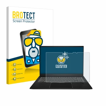 Parte frontal de un envase de producto con el logotipo de la marca BROTECT. Al lado se muestra el dispositivo MSI Summit A16 A