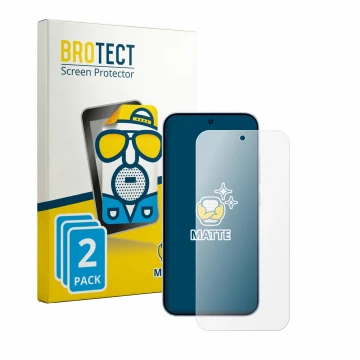 Parte frontal de un envase de producto con el logotipo de la marca BROTECT. Al lado se muestra el dispositivo Oppo Reno 15 con