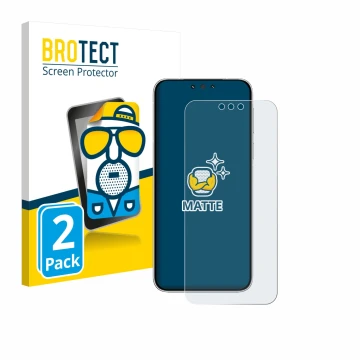 Parte frontal de un envase de producto con el logotipo de la marca BROTECT. Al lado se muestra el dispositivo Huawei Mate 80 P