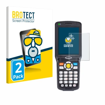 Parte frontal de un envase de producto con el logotipo de la marca BROTECT. Al lado se muestra el dispositivo Unitech HT510A c