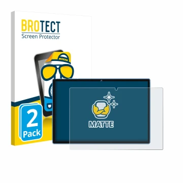 Parte frontal de un envase de producto con el logotipo de la marca BROTECT. Al lado se muestra el dispositivo Biegedy B25 10.1