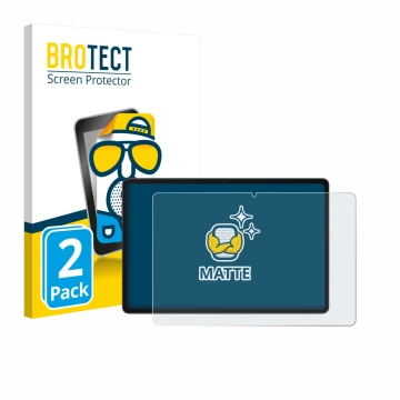 Parte frontal de un envase de producto con el logotipo de la marca BROTECT. Al lado se muestra el dispositivo Alldocube iPlay 