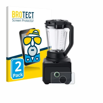 Parte frontal de un envase de producto con el logotipo de la marca BROTECT. Al lado se muestra el dispositivo Braun PowerBlend