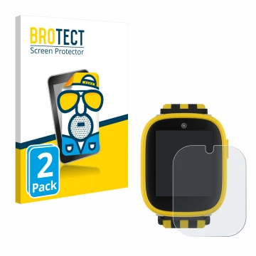 Parte frontal de un envase de producto con el logotipo de la marca BROTECT. Al lado se muestra el dispositivo Xplora X6 Play B