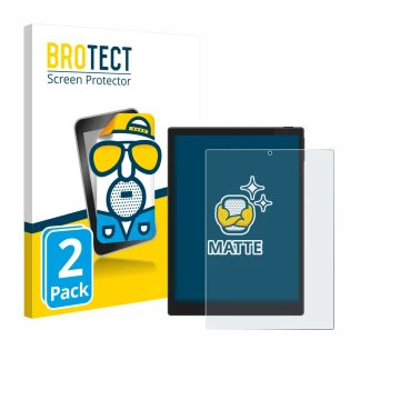 Parte frontal de un envase de producto con el logotipo de la marca BROTECT. Al lado se muestra el dispositivo Hannspree Lumo 7