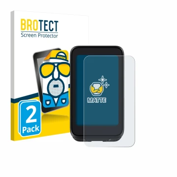 Parte frontal de un envase de producto con el logotipo de la marca BROTECT. Al lado se muestra el dispositivo igpsport BiNavi 