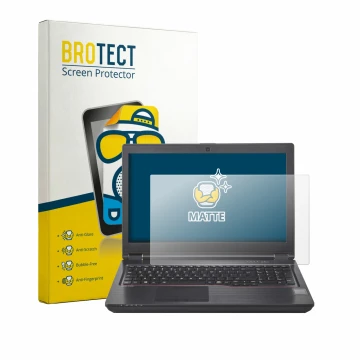 Parte frontal de un envase de producto con el logotipo de la marca BROTECT. Al lado se muestra el dispositivo Fujitsu Celsius 