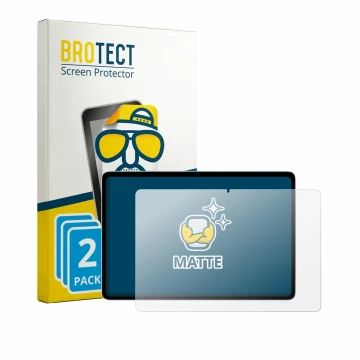 Parte frontal de un envase de producto con el logotipo de la marca BROTECT. Al lado se muestra el dispositivo Teclast P35 con 