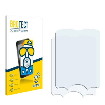 Parte frontal de un envase de producto con el logotipo de la marca BROTECT. Al lado está el protector de pantalla correspondie