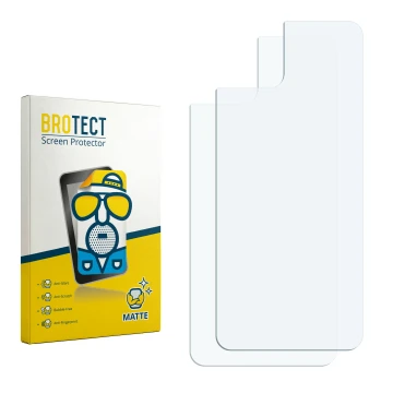 Parte frontal de un envase de producto con el logotipo de la marca BROTECT. Al lado está el protector de pantalla correspondie