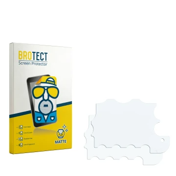 Parte frontal de un envase de producto con el logotipo de la marca BROTECT. Al lado está el protector de pantalla correspondie