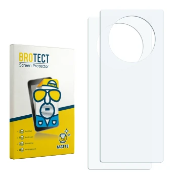 Parte frontal de un envase de producto con el logotipo de la marca BROTECT. Al lado está el protector de pantalla correspondie