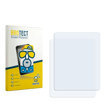 Parte frontal de un envase de producto con el logotipo de la marca BROTECT. Al lado está el protector de pantalla correspondie