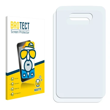 Parte frontal de un envase de producto con el logotipo de la marca BROTECT. Al lado está el protector de pantalla correspondie