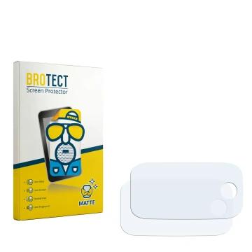 Parte frontal de un envase de producto con el logotipo de la marca BROTECT. Al lado está el protector de pantalla correspondie