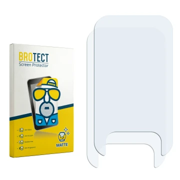 Parte frontal de un envase de producto con el logotipo de la marca BROTECT. Al lado está el protector de pantalla correspondie