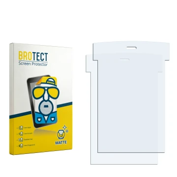 Parte frontal de un envase de producto con el logotipo de la marca BROTECT. Al lado está el protector de pantalla correspondie