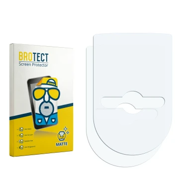 Parte frontal de un envase de producto con el logotipo de la marca BROTECT. Al lado está el protector de pantalla correspondie