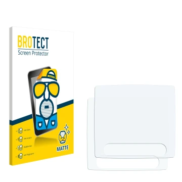 Parte frontal de un envase de producto con el logotipo de la marca BROTECT. Al lado está el protector de pantalla correspondie