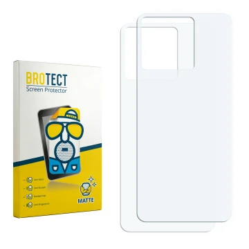 Parte frontal de un envase de producto con el logotipo de la marca BROTECT. Al lado está el protector de pantalla correspondie