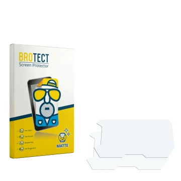 Parte frontal de un envase de producto con el logotipo de la marca BROTECT. Al lado está el protector de pantalla correspondie