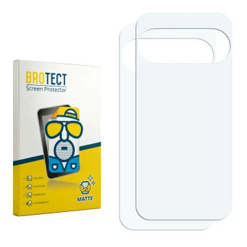 Parte frontal de un envase de producto con el logotipo de la marca BROTECT. Al lado está el protector de pantalla correspondie