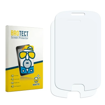 Parte frontal de un envase de producto con el logotipo de la marca BROTECT. Al lado está el protector de pantalla correspondie