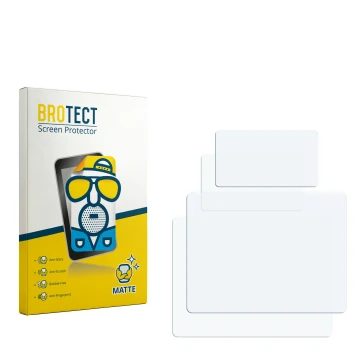 Parte frontal de un envase de producto con el logotipo de la marca BROTECT. Al lado está el protector de pantalla correspondie