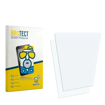 Parte frontal de un envase de producto con el logotipo de la marca BROTECT. Al lado está el protector de pantalla correspondie