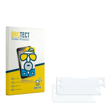 Parte frontal de un envase de producto con el logotipo de la marca BROTECT. Al lado está el protector de pantalla correspondie