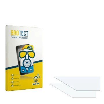 Parte frontal de un envase de producto con el logotipo de la marca BROTECT. Al lado está el protector de pantalla correspondie