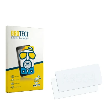 Parte frontal de un envase de producto con el logotipo de la marca BROTECT. Al lado está el protector de pantalla correspondie