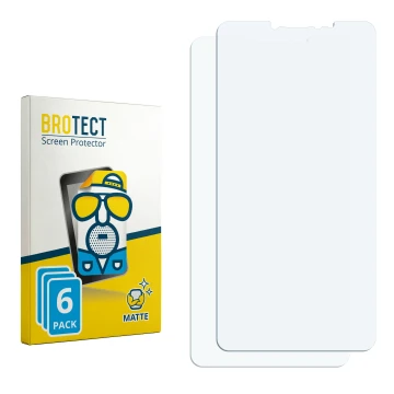 Parte frontal de un envase de producto con el logotipo de la marca BROTECT. Al lado está el protector de pantalla correspondie